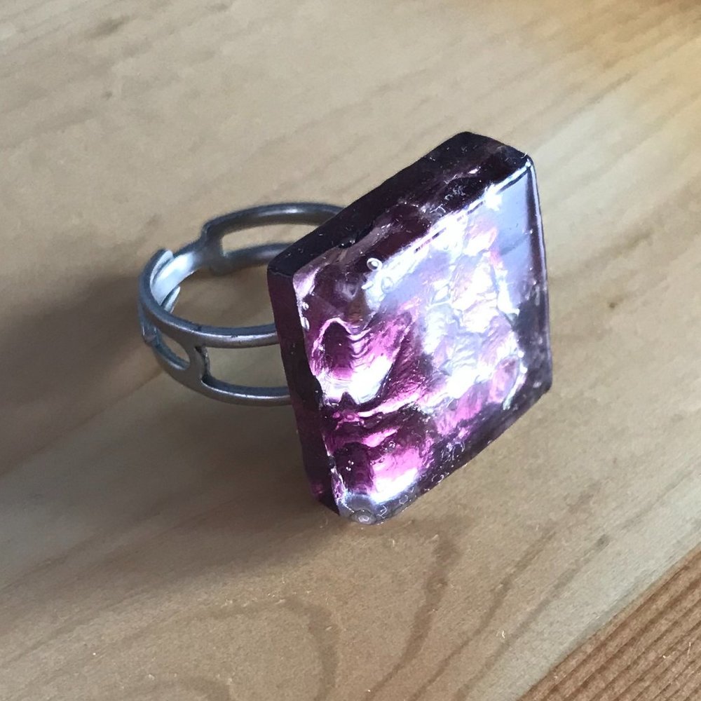 Handmade Square Statement Ring (NWOT)